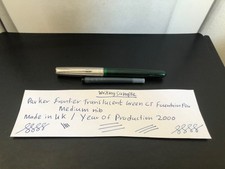Parker Frontier Translucent Green CT Fountain Pen with Cartridge