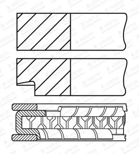 Piston ring set 452207 00 - set, 08-452207-00