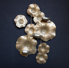 New LILY POND Gold Metal Wall