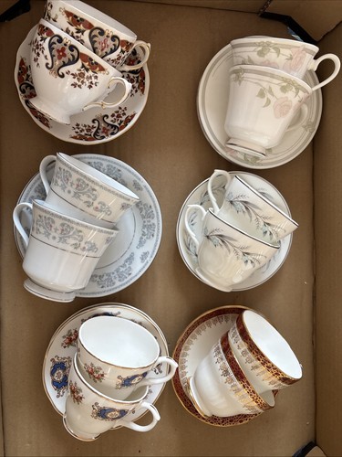 Vintage china cups saucers - vintage, x