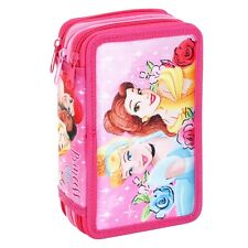 Disney Princess Pencil Case Stationery Filled 3 Tier Zipped Kids Boys 45 Piece