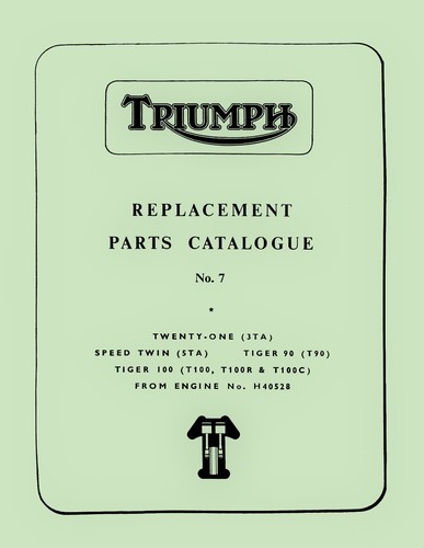 Triumph parts book - book, t100s