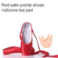 Ballet Pointe Shoes Professional Girls Satin Ballerina Shoes Silicone Toe Pad