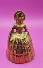Vintage Tall Lady Brass Bell - 12cm High 