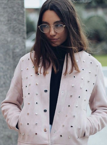 Zara pink jacket - jacket, studded