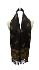 Pre-owned Genuine Pierre Balmain 100% Wool Scarf Black
