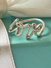 Authentic Tiffany & Co  Paloma Picasso Sterling Silver Love Ring size 5