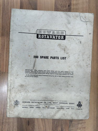 Howard rotavator 200 spare - rotavator,
