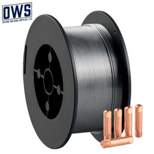 Flux Cored No Gas Gasless Mig welding wire 0.8mm x 0.45kg (1lb) & 5 Contact Tips