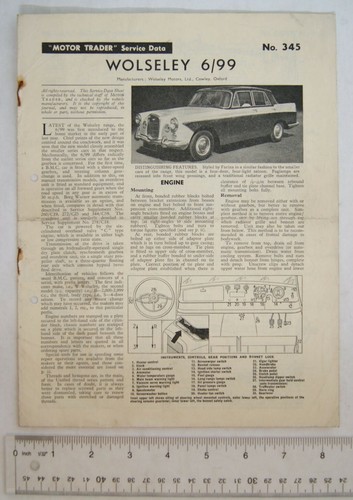 1960 wolseley service - 6/99,