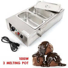 Commercial Electric Chocolate Tempering Machine 12kg Melter Maker 3 Melting Pot