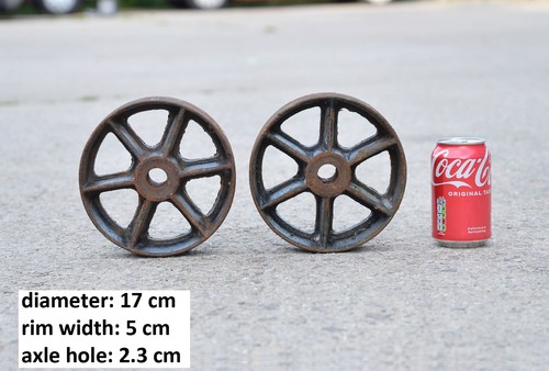 Pair iron wheels old - iron,
