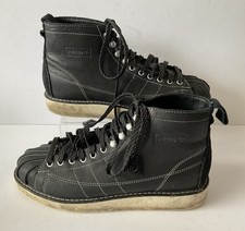 Adidas Superstar Leather Trainer Boots Unisex Black UK 6.5 EUR 40 Mens Womens
