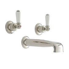 3580 NI Perrin & Rowe 3 Hole Bath filler without spout - Nickel plated