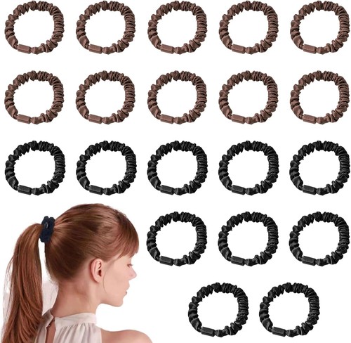 Silk skinny scrunchies set - silk,