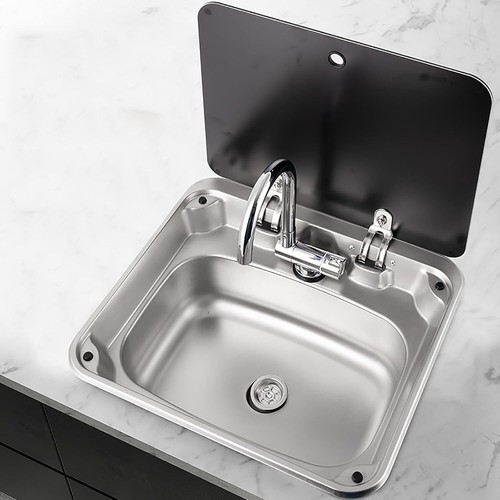 Stainless steel campervan sink - stainless,