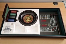 Casino Games 3-in-1 Portable/Tabletop Includes Roulette Wheel Poker Cards Chips