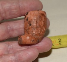 Rare Antique Clay pipe bowl / ship & shipman.  dug from old bottle dump