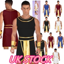 Men Ancient Greek Fancy Dress Adult Roman Toga Warrior Halloween Party Costume
