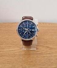 LORUS Watch W16231 - RM337DX9 Blue Dial Chronograph Brown Strap