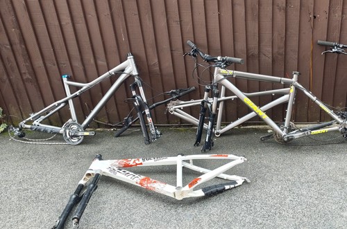 Job lot mtb frames with - lot,