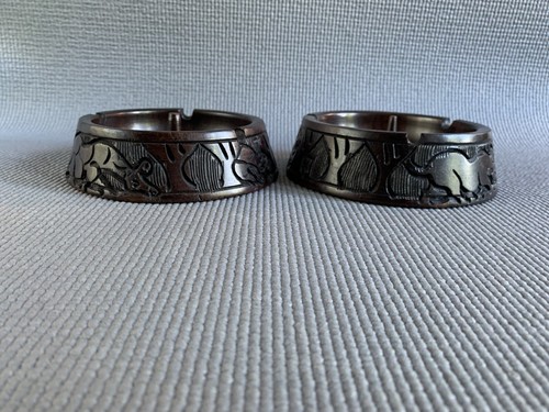 Wooden ashtray ebony turned - wooden,