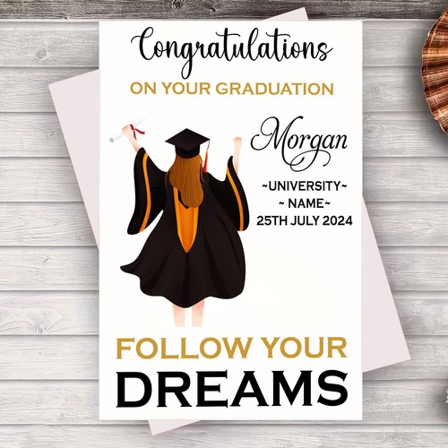Personalised graduation card - graduation,