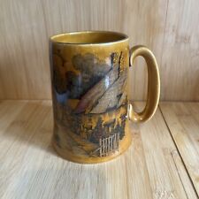 ALPINE WHITE WOOD & SONS BROWN GLAZED COFFEE MUG VILLAGE SCENE