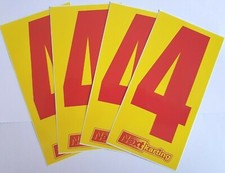  Kart 4 x Red Number 4 on a