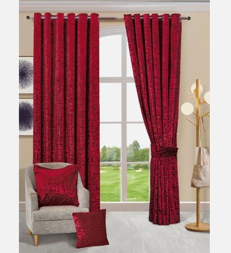 Plush velvet eyelet curtains - velvet,