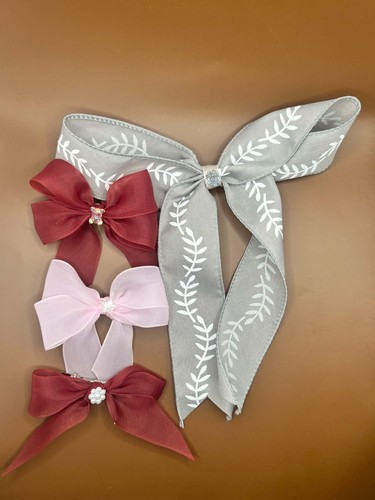 Ribbon bow hair clips flower - ribbon,