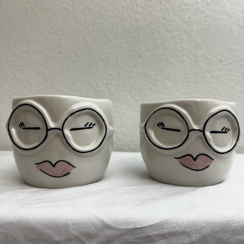 Ceramic pot lady face - pot, with