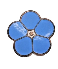 Vintage Blue Flower  Badge