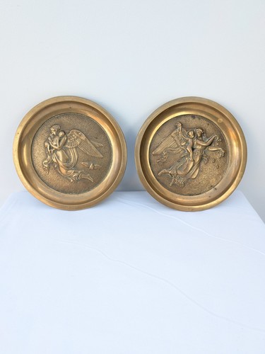 Pair vintage brass wall - vintage,