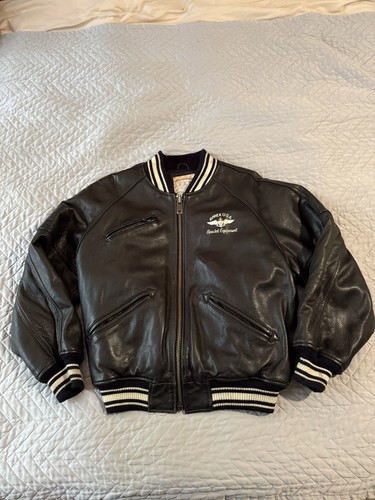 Avirex leather bomber jacket - leather,