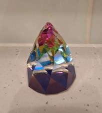 Colourful RARE SWAROVSKI Vitrail Medium CONE RIO PAPERWEIGHT 7452 060 087 