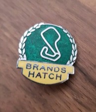 Brands Hatch Race Track Vintage 1980's Enamel Badge Motor Racing Sport Motorbike