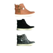 Next Girls Silver Black Zip Up Buckle Faux Leather Ankle Boots Junior Size 9-3