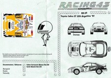 Decal 1/43 Toyota Celica ST205