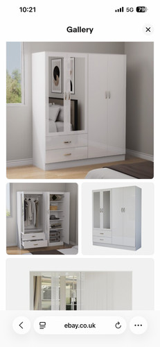 Door mirrored wardrobe with - 4,