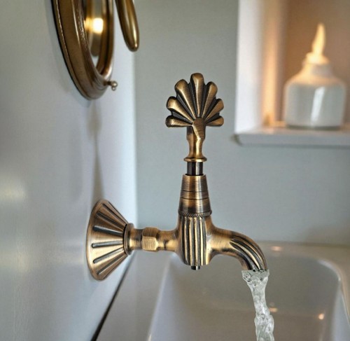 Brass wall faucet ottoman - faucet,