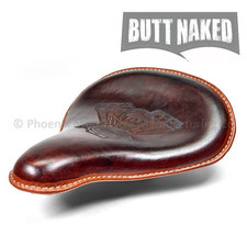 GENUINE LEATHER HARLEY DAVIDSON SPORTSTER STYLE SEAT WITH ENGINE DESIGN