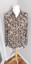 PRIMARK Ladies Leopard Print SHIRT BLOUSE  UK14 Top long sleeve