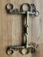 Double jointed lozenge pelham 6” gold coloured alloy mouth (3612)