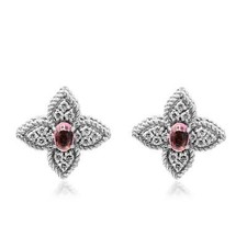 Roberto Coin Pink Tourmaline & Diamond Princess Flower Earrings