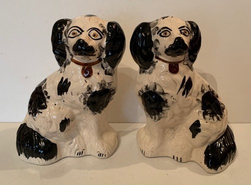 Antique pair mantle dogs - pair,