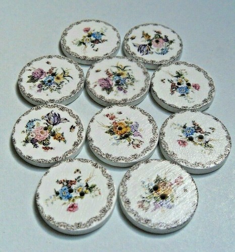 Flower bouquet wooden buttons - ,