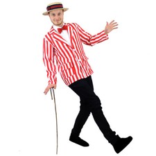 MENS RED AND WHITE STRIPED