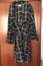 PRIMARK men's X-Large Polyester DRESSING GOWN bath robe Grey Check/squares