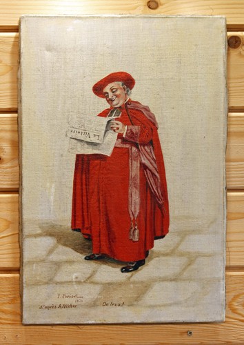 Vintage french oil painting - vintage,